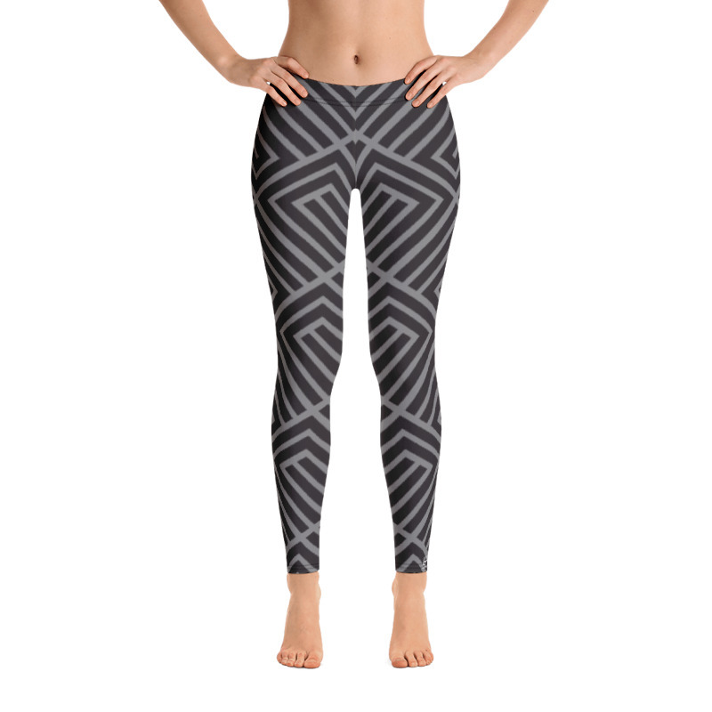 Gray Abstract "All Over" Leggings