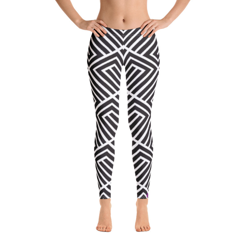 Black and White Abstract "All Over" Leggings